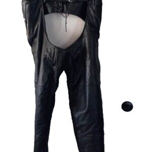 Heavy Leather Chaps Unisex Sz Small Daniel Smart Thinsulate Quilted Liner Adjust